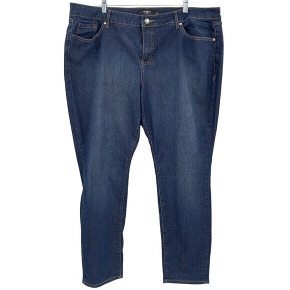 torrid Denim - Torrid Skinny Jeans Dark Wash Women's 24 Short Mid Rise Stretch Lightweight